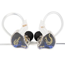 KBEAR Phoenix Wired Earphones, 3.5mm Plug Double Aluminum Foil IEM Earphones, 10mm DD Double Magnet, PET Diaphragm Gaming Earbuds, Noise Reduction In Ear Monitors for Musicians (Purple, No Mic)