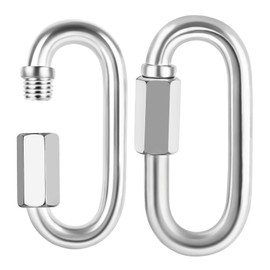 Etauwe 4 Inch Quick Link, Heavy Duty Chain Link, 304 Stainless Steel Screw Chain Connector, 1/2" D Shape Links Locking Carabiner, Chain Hook, 2755 Lbs Capacity, 2 PCS