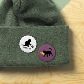 Set of 2 Kamala Harris Campaign Pin, Pack 2 Cat Pushing Republican Party Off A Table Pins, November 5 Pin Button, Funny Political Gift for Democrat, Childless Cat Lady Pin, Voting for Kamala Harris Pins