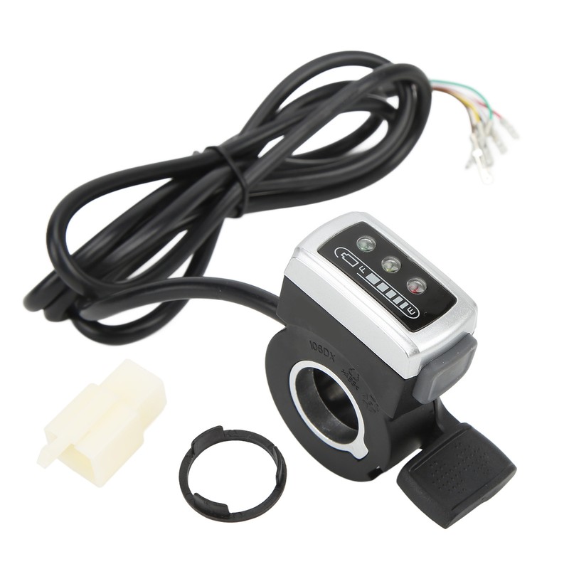 6 Wire Thumb Throttle with ON/OFF Switch Battery Indicator 22mm