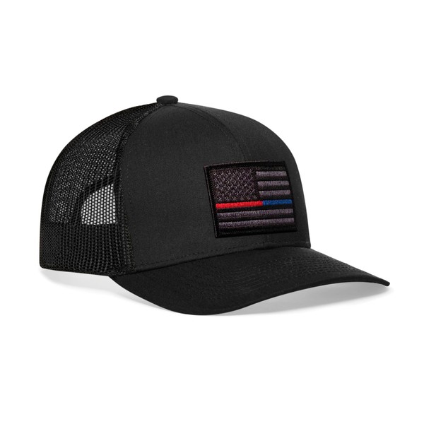 HAKA Thin Red & Blue Line Hat, American Flag Trucker