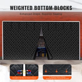 VEVOR 16x7FT Garage Door Insulation Kit for Winter, Magnetic Thermal Insulated Garage Curtain Screen Cover for 2 Cars (Waterproof Windproof Soundproof)