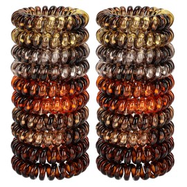 JessLab Lazos de Cabello en Espiral, 20 Pcs Traceless Cable Telefónico Sin arrugas Bobina de Plástico Titulares de Cola de Caballo sin Daños Accesorio para el Cabello para Niñas Mujeres Damas Regalo