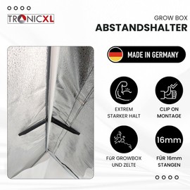 TronicXL Replacement Part for Grow Box Fixture Poles Space Booster Tent Cabinet 16 mm Poles Attachment Accessories Grow Cabinet for Grow Box for Secret Jardin for DiamondBox for Diamond Box Schiller