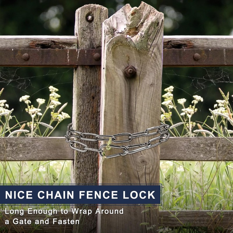 2 Pack Outdoor Fence Gate Chains, 5/32 x 36 Inch