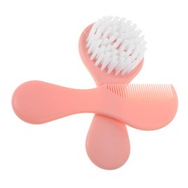 OHPHCALL Baby Hair Brush Set Gentle Care Comb Brush for Newborn Toddler Girls Pink White