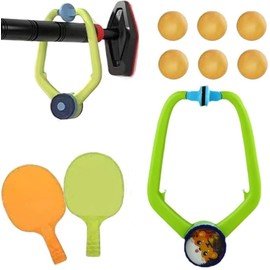 Hanging Table Tennis Trainer Portable Set, Table Tennis Trainer, Portable Pingpong Ball Set with Ping Pong Balls&Paddle,Indoor Hanging Table Tennis, Indoor (2 Rackets 6 Balls)