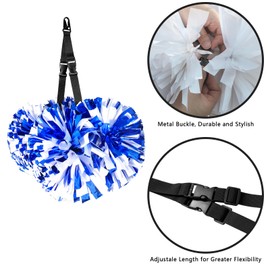 aiviwiai Pom Pom Holder for Backpack Cheer - Adjustable Cheer Pom Poms Holder - Cheer Bag Accessories for Pom Pom Protection (Black/1 Pack)