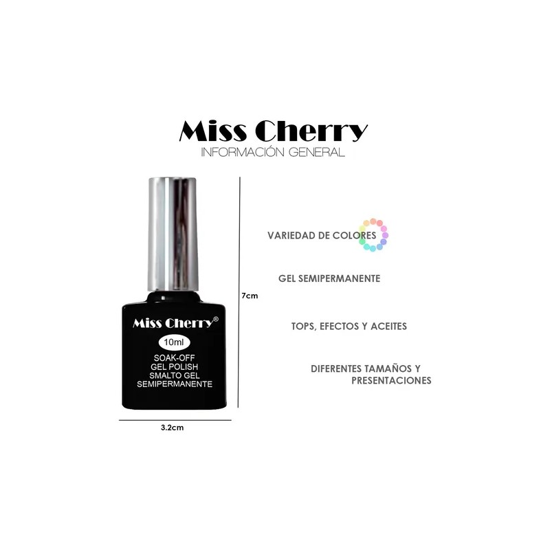 Miss Cherry Gel Semipermanente Efecto Brillo Gama Perla