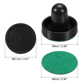 PATIKIL 60mm Air Hockey Pushers and Air Hockey Pucks, Handles Paddles Replacement Accessory for Table Game(2 Pushers with Pads, 4 Pucks)