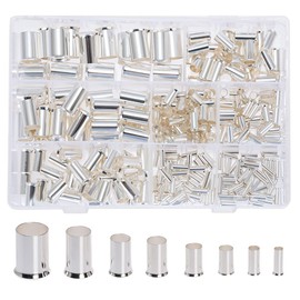 300Pcs 12 10 8 6 4 2 1/0 2/0 Wire Ferrule Tinned Copper Crimp Connector Electrical Cable Pin Cord End Terminal 8 Sizes Assortment Kit
