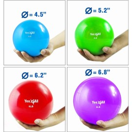 Yes4All Soft Weighted Toning Ball Smooth 2lb Pair