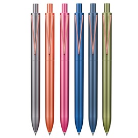Mr. Pen- Retractable Gel Pens, 6 Pack, Black Ink Gel Pens Fine Point 0.5mm, Metallic Dark Vintage Barrels, Fast Dry, Christmas Gift