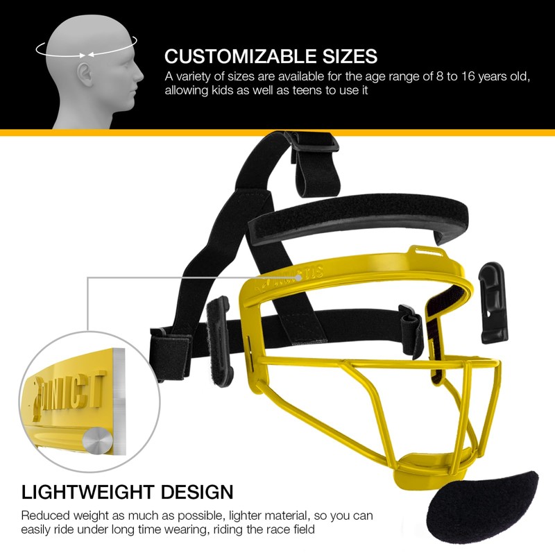 Dinictis Softball Face Mask, Lightweight, Comfortable, with Wide Field Vision,