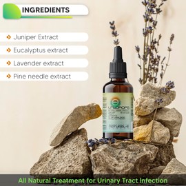 UTI E-Drops All Natural Treatment for Urinary Tract Infection. Quickly Eliminates Burning, Stinging & Discomfort of Bladder and Kidney Infection. Juniper Extract Highly Effective Against Bacteria.