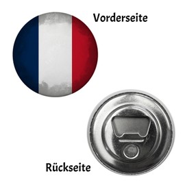 France Flag Magnet Round with Bottle Opener Beautiful Round Magnet with Bottle Opener with Flag Motif for Hanging Travel Photos or as Souvenir Decoration for the