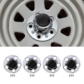 4PCS 6 3/4" Plastic Hubcaps Fits for Chevy Car Truck 5 Lug 15" 15x8 15x7 Rally Wheel Center Hub Caps Cover Replacement