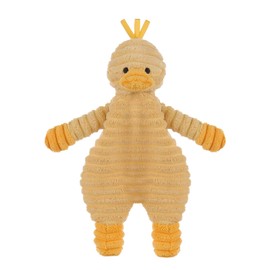 Apricot Lamb Corduroy Duck Cuddly Security Blanket for Babies, Soft Loveys for Baby Boy and Girl, 10.3 Inches for Newborn, Infant and Toddlers