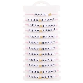 Pack of 12 Team Bride Bracelets Stag Night Women Bachelorette Party Accessories Rumbling Women Garland JGA Decorative Bracelet Hen Party Decoration Pink for Wedding Gifts Bridesmaid Groups, Paper