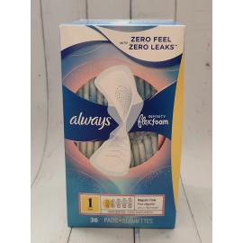 ALWAYS Infinity, Size 1, Super Sanitary Pads Non-Wings, Unscented, 36 Pads