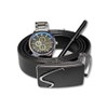 Mr. Gadget's Solutions Men Watches Gift Set Watch Leather Belt Signing Pens Sets Family Gifts Steel Business Watch Present Gift Suit for Man Father's