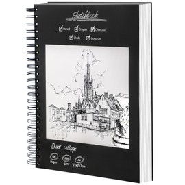 A4 Sketchbook - Premium Sketchbook with 50 Sheets/100 Pages, 200 gsm Drawing Pad, A4 Colouring Pad with Spiral Bound, Drawing Book for Artists & Designers, Ideal for Sketches & Notes
