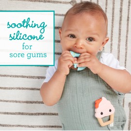 Infantino Sweet Tooth Silicone Teethers, Textured Ice Cream and Donut, 2-Pack