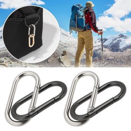 Create idea 6pcs Spring O Ring Clips Purse Strap Oval Snap Clips Key Rings for Keychain 1.93"×0.94" Zinc Alloy Oval Snap Clips Black Gold and Silver for Keys Bags Handbags Crafts