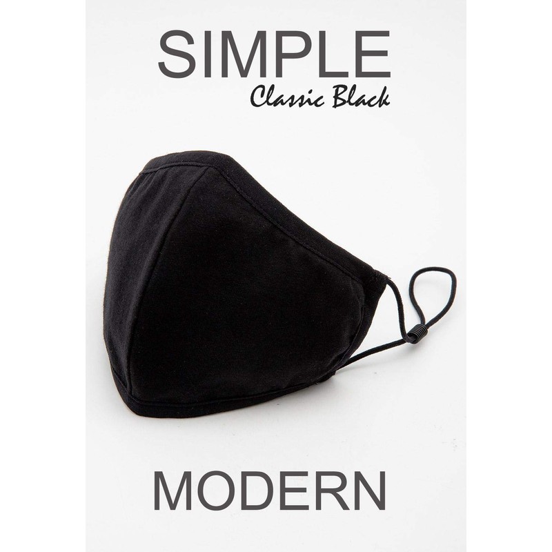 Econo High - Washable Reusable Black Cotton Face Mask Fabric