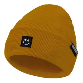 Unisex Smiley Face Beanie Cute Beanie Hat Knit Hat Warm Winter Hat for Men Women Soft Slouchy Beanie Tiger-yellow SmileyWorld®