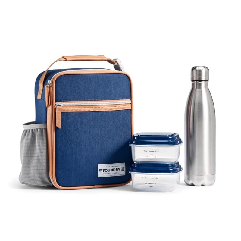 Foundry Insulated Lunch Bag for Men/Women/Kids with Bottle and Containers