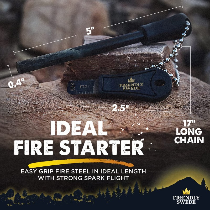 The Friendly Swede Magnesium Alloy Emergency Easy Grip Fire Starter