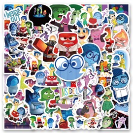 60 Pcs Inside Out Stickers for Kids, Cute Cartoon Movie Stickers for Water Bottles Laptop Scrapbook Phone Luggage Bike Motorcycle Guitar Helmet Skateboard Stickers