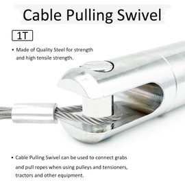 ATREFUU 1T Cable Pulling Swivel, Swivel Wire Bearing Breakaway Tool for Electricity Construction, 1Pcs