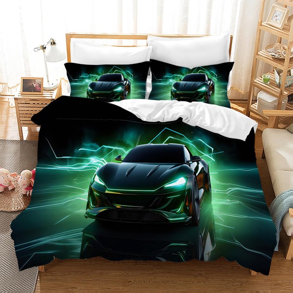 Leleyouzer Racing Car Bed Linen 200 x 200 cm Boys