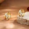 Dochais 3 Pairs of Earrings Gold Silver Set Earrings Hoop