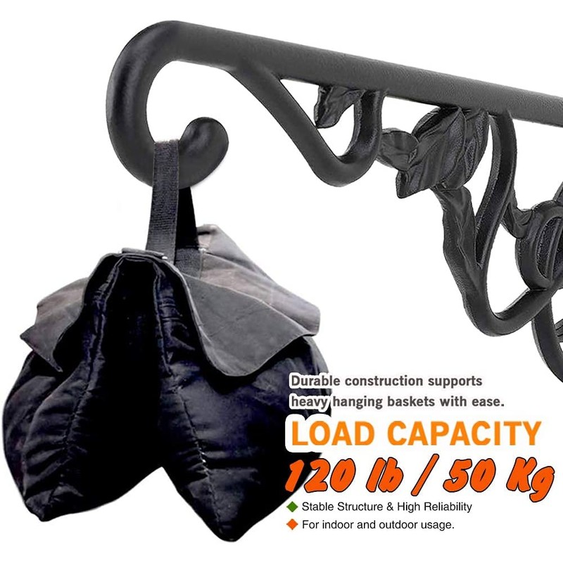 Fashion&cool Heavy Duty Hanging Plant Brackets, 13" Hand Forged Wall