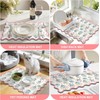 1 Pack Scalloped Floral Dish Drying Mat, 12"x20" Coffee Mat