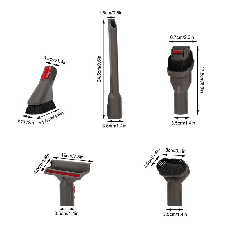 Vacuum Cleaner Attachments Accessories Cleaning Kit Brush Nozzle Set Fit