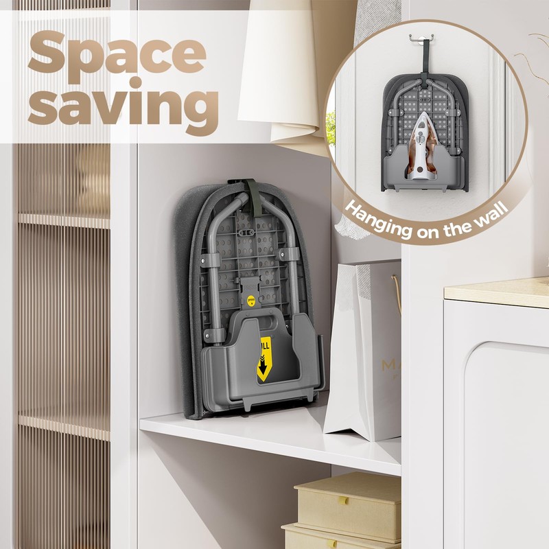 Kingboard Small Ironing Board with Iron Holder, Tabletop Iron Board