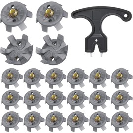 Cozypower 31 Pcs Golf Spikes Set Includes 30 Pcs Golf Cleats Replacement Black Cleats Spanner Metal Thread Screw 6 mm Dia Spike Tool for Lawn Cricket Shoe Player Lover(Silvery Grey)