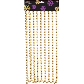 Christmas / Xmas Bead Chain - Garland 2.7m - GOLD ideal for Tree Room Decorations or art & craft