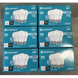 EcoSmart (6 Packs) EcoSmart 4 Bulb Pack 100 Watt Replacement LED Daylight Dimmable A19