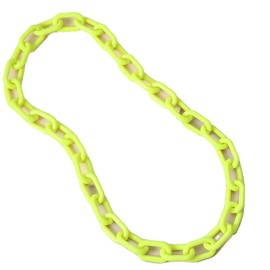 Wiwpar Long Acrylic Choker Necklace Paperclip Chain Necklace Minimalist Multicolor Chunky Chain Collar Necklace for Women (Fluorescent Green)
