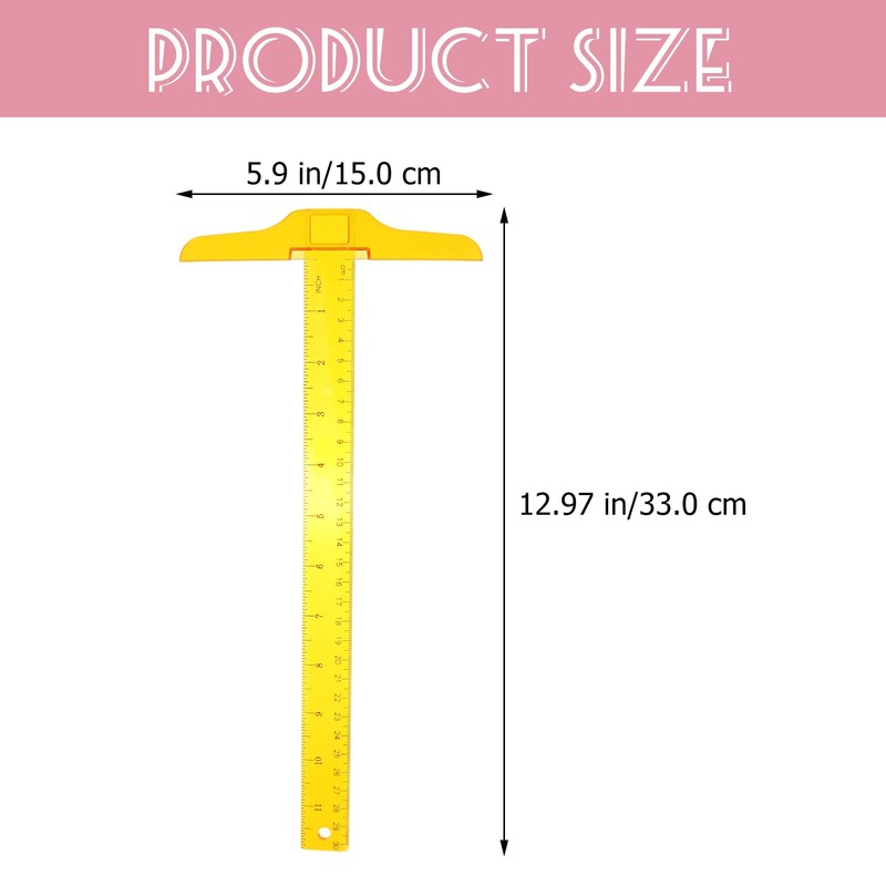 T Square Plastic Transparent Ruler for Drafting Tools and General