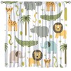 Baby Boy Safari Animals Curtains Woodland Jungle Lion Elephant Pattern