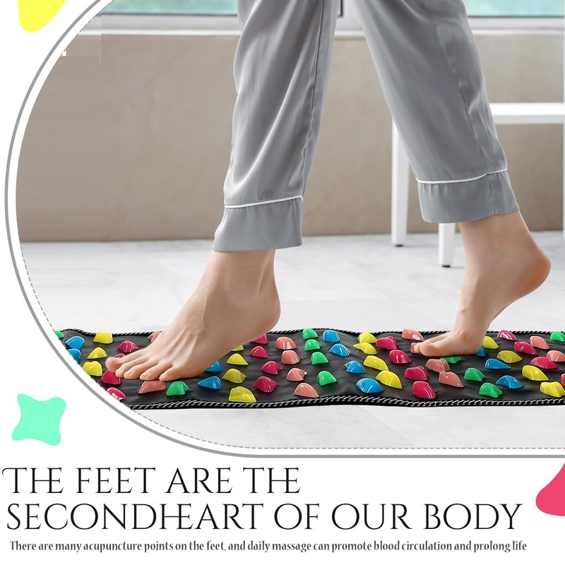 BBTO Foot Massage Mat Reflexology Walk Stone Road for Acupressure