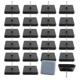 bociloy 24pcs 1" Nail on Furniture Glides Sliders for Wooden Furniture, Furniture Sliders Pads Square Teflon Furniture Glides Floor Protectors PTFE Moving Furniture Glides