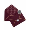 JoliCoon 3 Envelopes A6 Dark Red with Gold Foil and