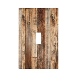 Spshian Light Switch Cover Rustic Brown Wood Vintage Plank 1 Gang Wall Plate Cover Single Toggle Outlet Covers Decorative Switchplate Electrical Faceplate for Farmhouse Cabin Home Decor